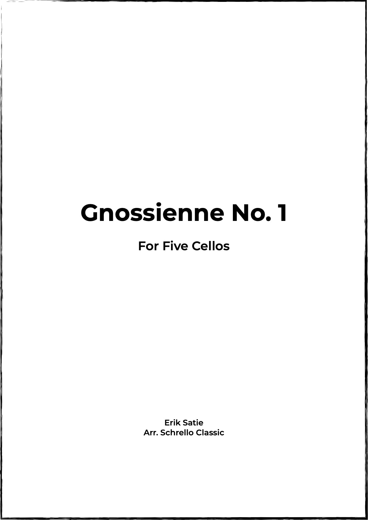 Gnossienne No. 1 Cello Quintet Arrangement Digital Download