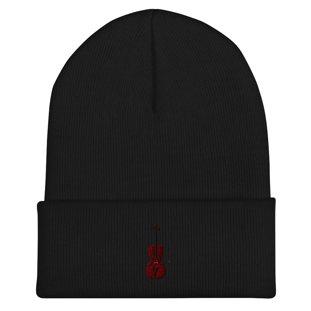 Embroidered Cello Beanie